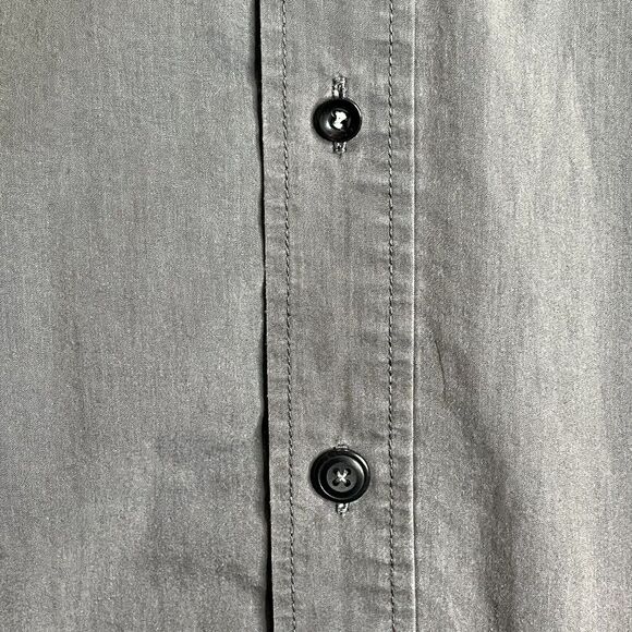 Eddie Bauer Legend McNary Button Up Shirt Men's XL Vented Solid Gray Pocketed - Picture 9 of 12